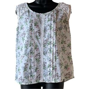 Dorothy Perkins Floral Print Blouse with Crochet Knit Shoulders